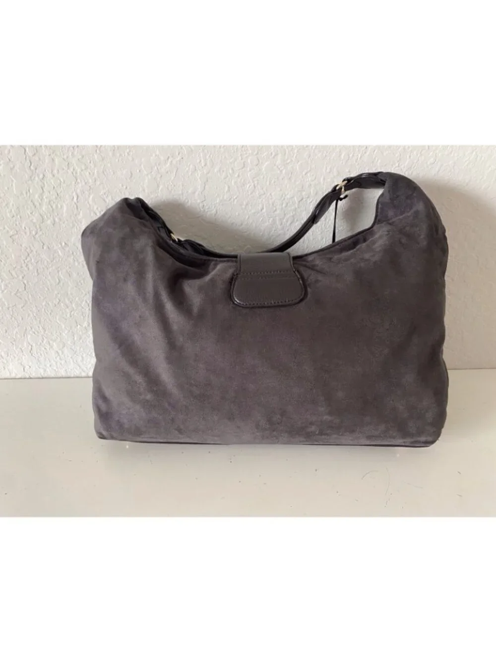 Juicy Couture Juicy Royal Crest Large Hobo Coho Chocolate Suede W/Chain VIRAL